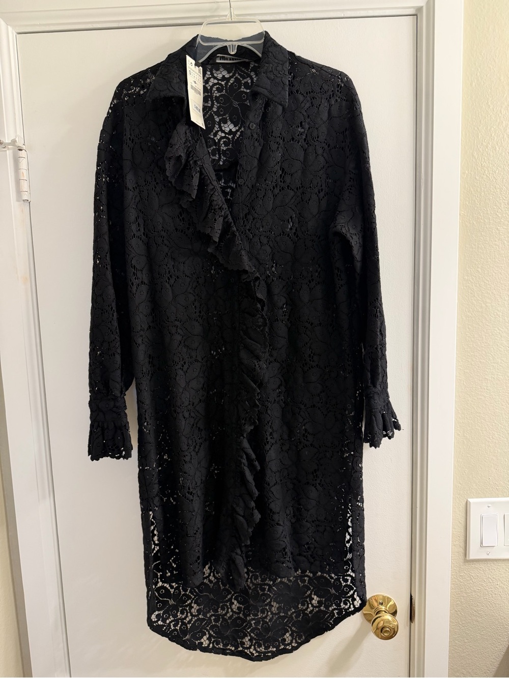 Zara Black Lace Ruffle dress